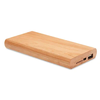 Wireless powerbank în bambus personalizat, lemn