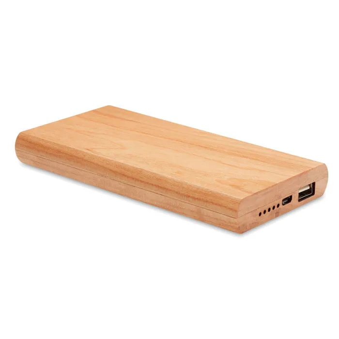 Wireless powerbank în bambus
