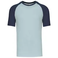 Tricou bărbați Kariban Baseball Short-sleeved Two-tone personalizat, albastru