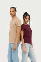 Tricou damă SOL'S Pioneer Round-neck Fitted Jersey personalizat, pe model