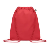 Rucsac cu cordon din bumbac personalizat, roșu
