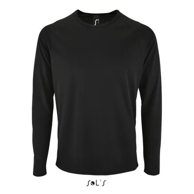 Tricou cu mânecă lungă bărbați SOL'S Sporty Lsl Sports personalizat, negru