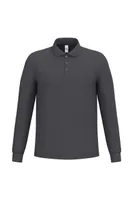 Tricou polo bărbați iDeal Basic Pique Long-sleeves personalizat, gri