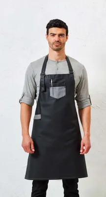 Șorț Premier Division Waxed Look Denim Bib With Faux Leather
