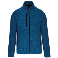 Jachetă bărbați Kariban Full Zip Heather personalizată, albastru