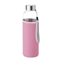 Sticlă de sticlă în husă 500ml personalizată, roz copil