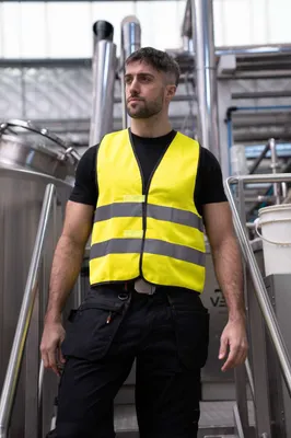 Vestă unisex Korntex Safety Vest Wolfsburg Black Hem personalizată