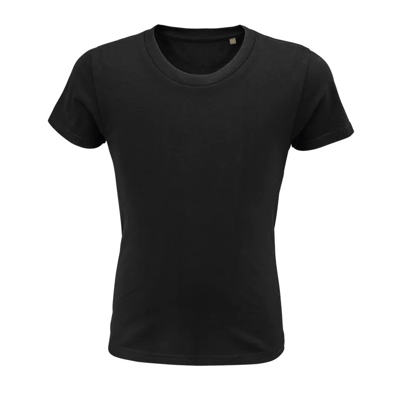 Tricou copii SOL'S Pioneer Round-neck Fitted Jersey personalizat, negru