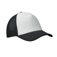 Șapcă trucker cu 5 panele personalizată, alb/negru