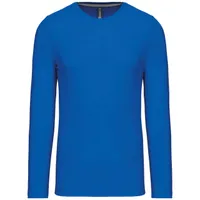 Tricou cu mânecă lungă bărbați Kariban Crew Neck personalizat, albastru