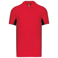 Tricou polo bărbați Kariban Flag Short-sleeved Two-tone personalizat, roșu