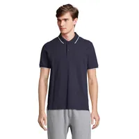 Tricou polo Sol's Palermo Tricou personalizat, albastr marin francez/alb