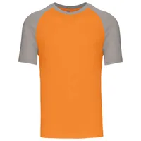 Tricou bărbați Kariban Baseball Short-sleeved Two-tone personalizat, portocaliu