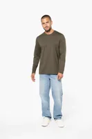 Tricou cu mânecă lungă bărbați Kariban Crew Neck personalizat, pe model