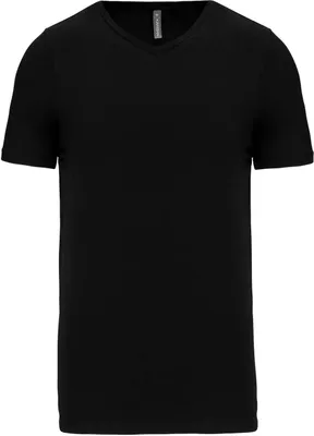 Tricou bărbați Kariban Short-sleeved V-neck personalizat, negru