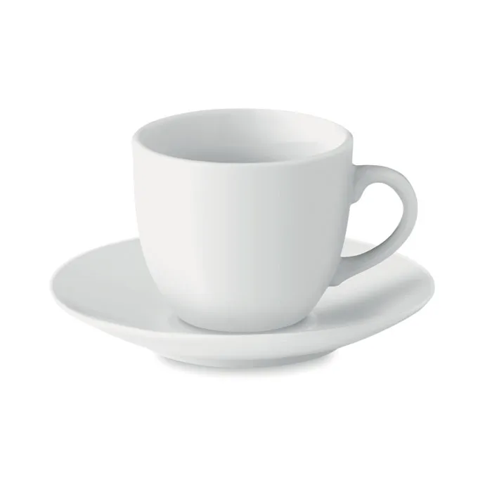 Cană expresso cu farfurioară personalizată