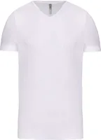 Tricou bărbați Kariban Short-sleeved V-neck personalizat, alb