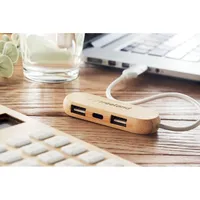 Hub USB dual cu 3 porturi personalizat, în context
