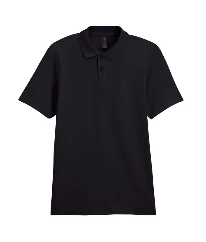 Tricou polo bărbați Gildan Softstyle™ Adult Double Piqué personalizat, negru