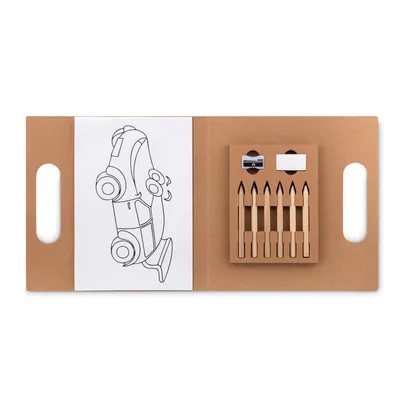 Set pt colorat cu 6 creioane personalizat