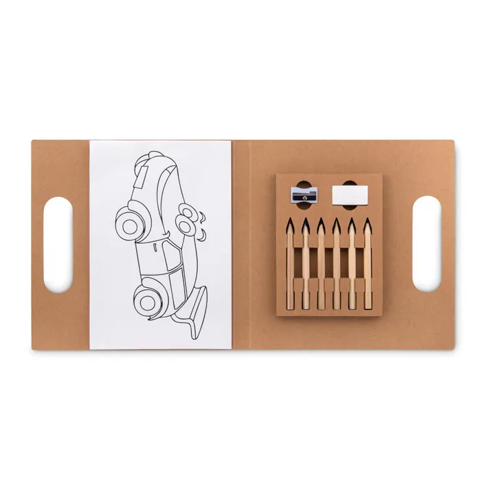 Set pt colorat cu 6 creioane personalizat