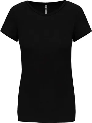Tricou damă Kariban Short-sleeved Crew Neck personalizat, negru