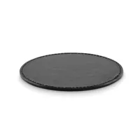 Coaster rotund în PU personalizat, negru
