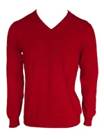 Bluză bărbați Legend Classics V-neck Fine Gauge Cotton Pullover personalizată, roșu