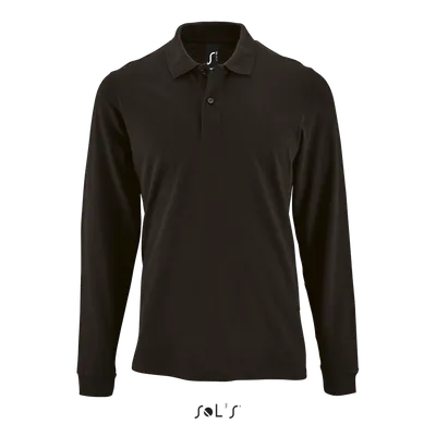 Tricou polo bărbați SOL'S Perfect Lsl Piqué personalizat, negru
