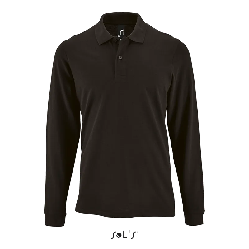 Tricou polo bărbați SOL'S Perfect Lsl Piqué personalizat, negru