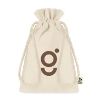 Pungă mică din bumbac organic personalizată, vedere zona de personalizare