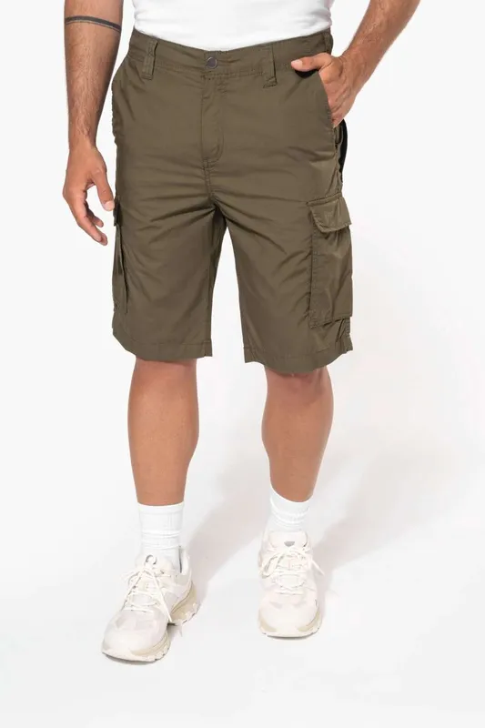 Pantaloni scurți bărbați Kariban Lightweight Multipocket Bermuda Shorts personalizați, pe model