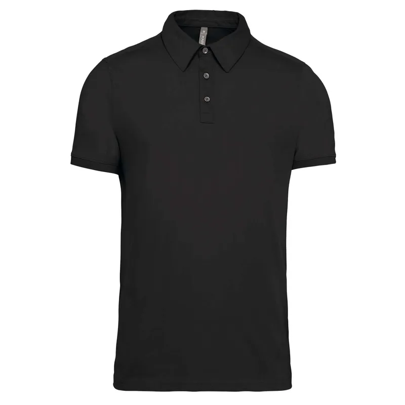 Tricou polo bărbați Kariban Short Sleeved Jersey personalizat, negru