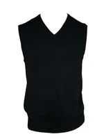 Bluză bărbați Legend Classics V-neck Sleeveless Pullover Fine Gauge Cotton personalizată, negru