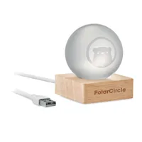 Glob de sticlă LED personalizat, vedere zona de personalizare