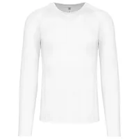 Tricou cu mânecă lungă bărbați Proact Adults Base Layer Sports personalizat, alb