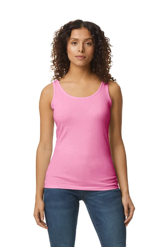 Tricou damă Gildan Softstyle™ Tank Top personalizat, pe model