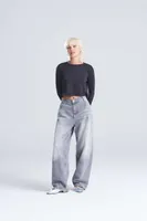 Tricou damă Just Ts L/s Cropped T personalizat, pe model