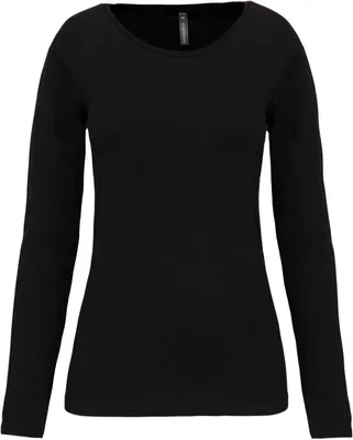 Tricou cu mânecă lungă damă Kariban Crew Neck personalizat, negru