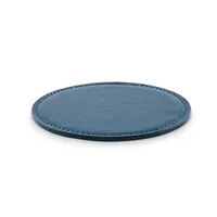 Coaster rotund în PU personalizat, albastru marin francez