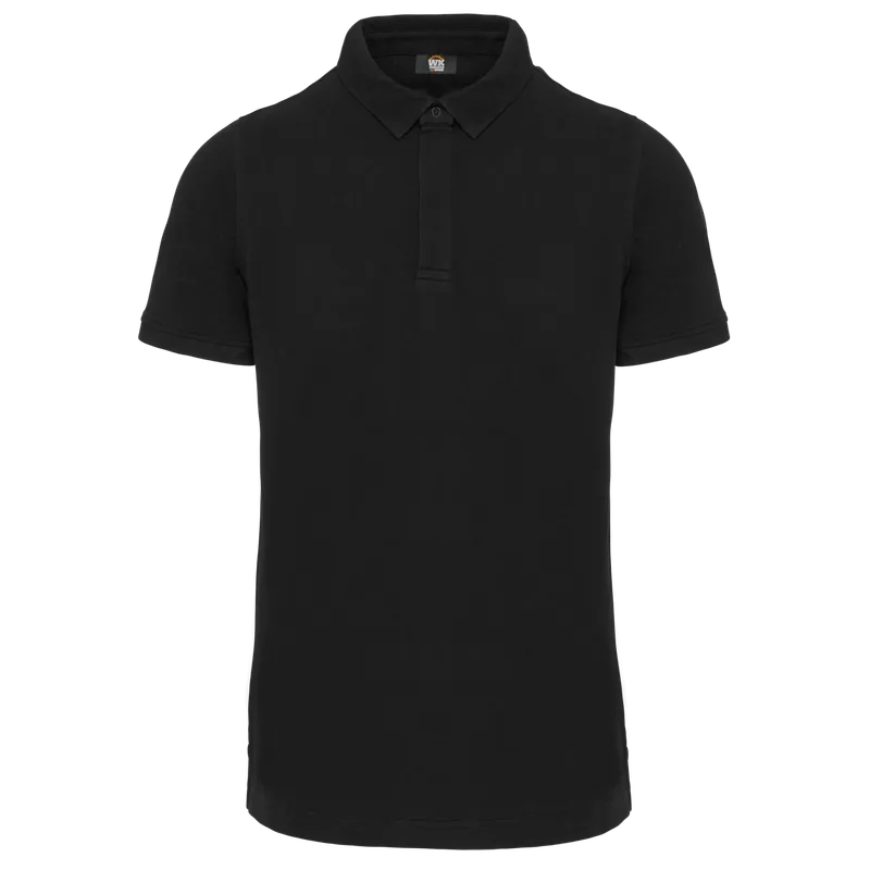 Tricou polo bărbați Designed To Work Short Sleeve Stud personalizat, negru