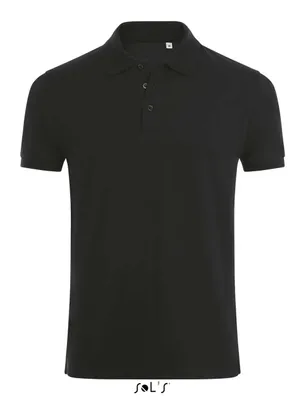 Tricou polo bărbați SOL'S Phoenix Cotton-elastane personalizat, negru
