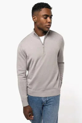 Bluză bărbați Kariban Zip Neck Jumper personalizată