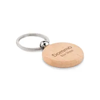 Breloc rotund din lemn personalizat, vedere zona de personalizare