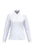 Tricou polo damă iDeal Basic Pique Long-sleeves personalizat, alb