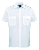 Cămașă bărbați Premier Short Sleeve Pilot personalizată, albastru