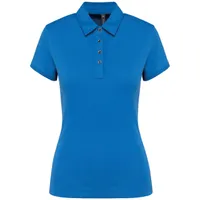 Tricou polo damă Kariban Short Sleeved Jersey personalizat, albastru