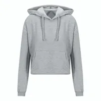 Hanorac damă Just Hoods Cropped personalizat, gri