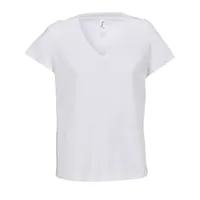 Tricou damă SOL'S Regent V V-neck personalizat, alb