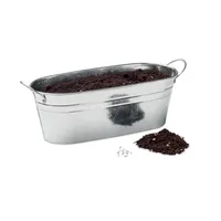 Ghiveci din zinc cu semințe personalizat, vedere lateral